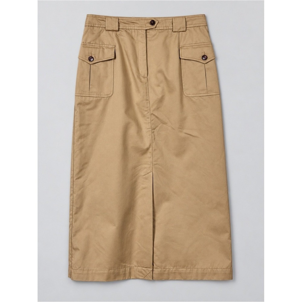 Vintage Liz Claiborne Cargo Maxi Skirt Size 14 Preppy Safari Utility Neutral New